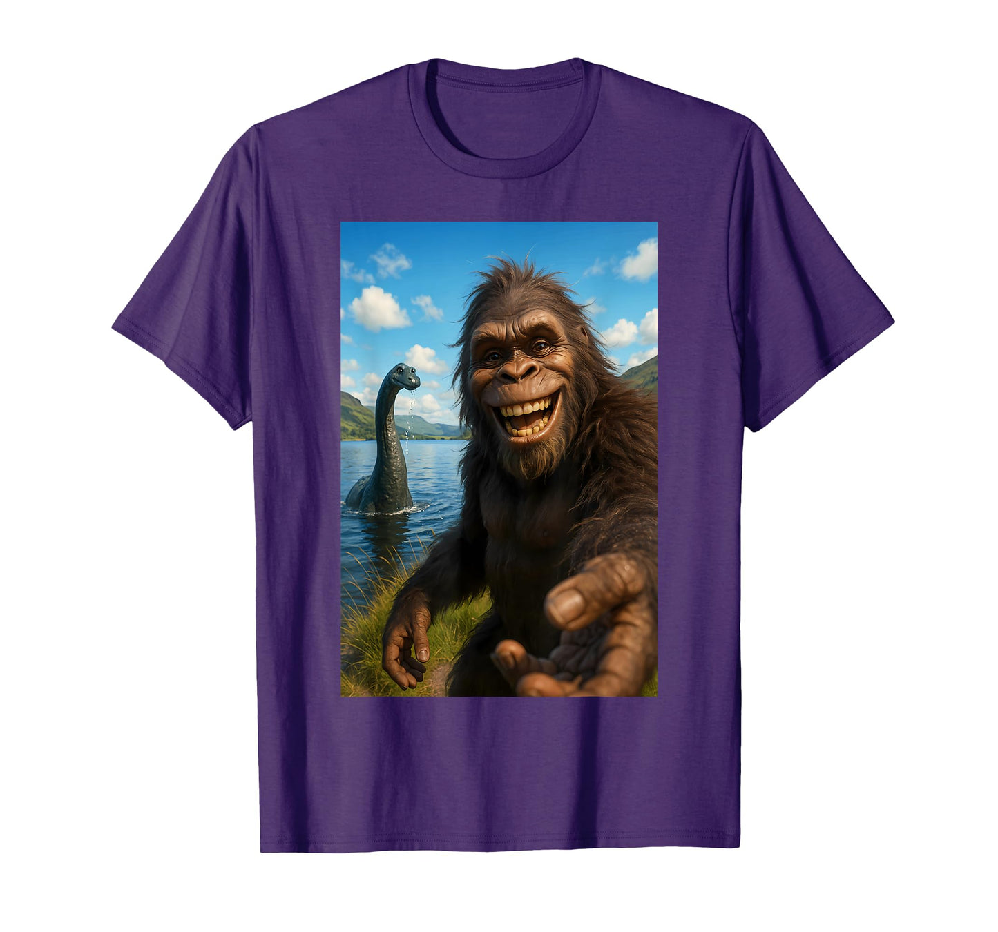 Funny Bigfoot Loch Ness Monster T-Shirt