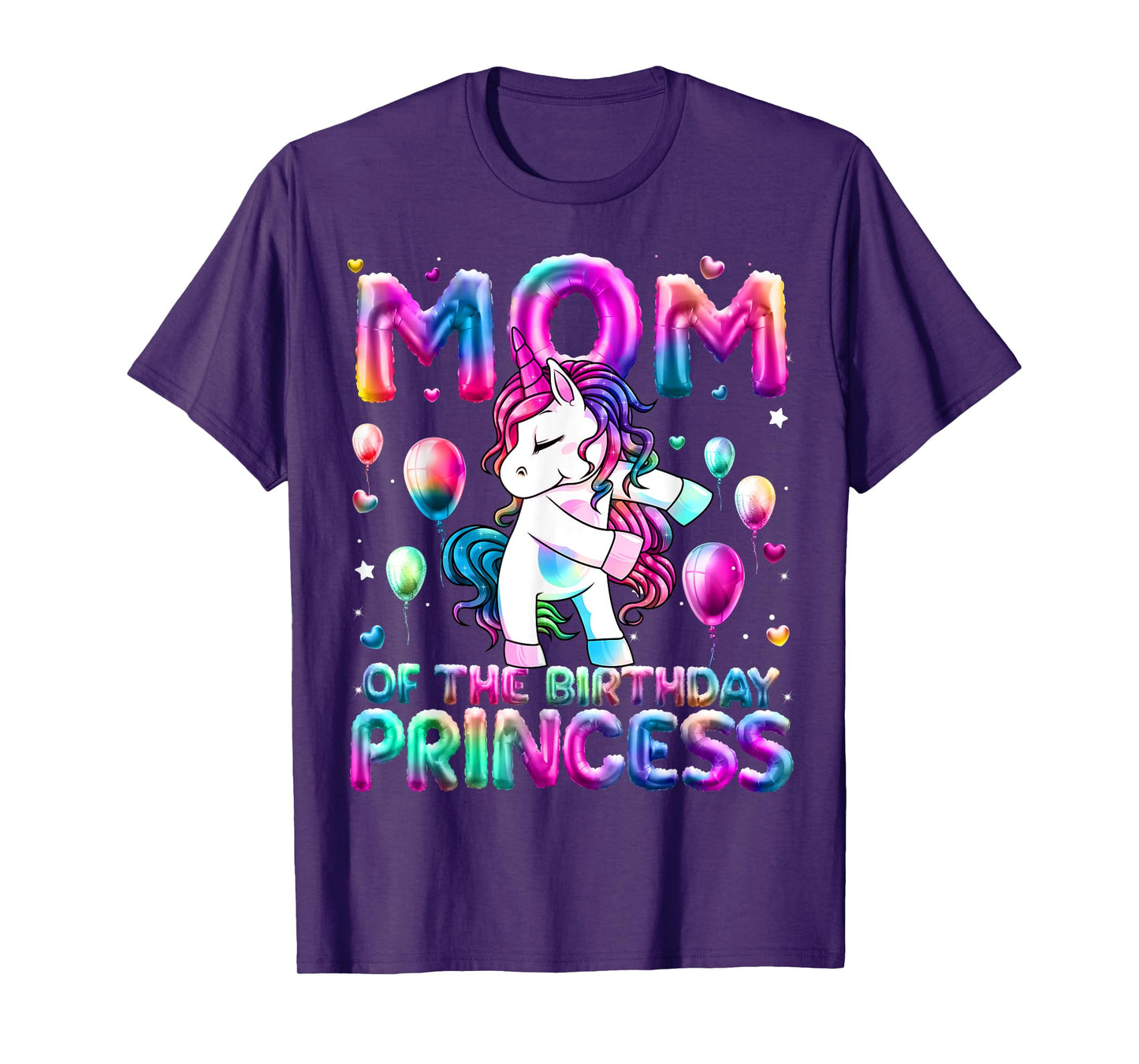 Mom of the Birthday Princess Girl Flossing Unicorn Mommy T-Shirt