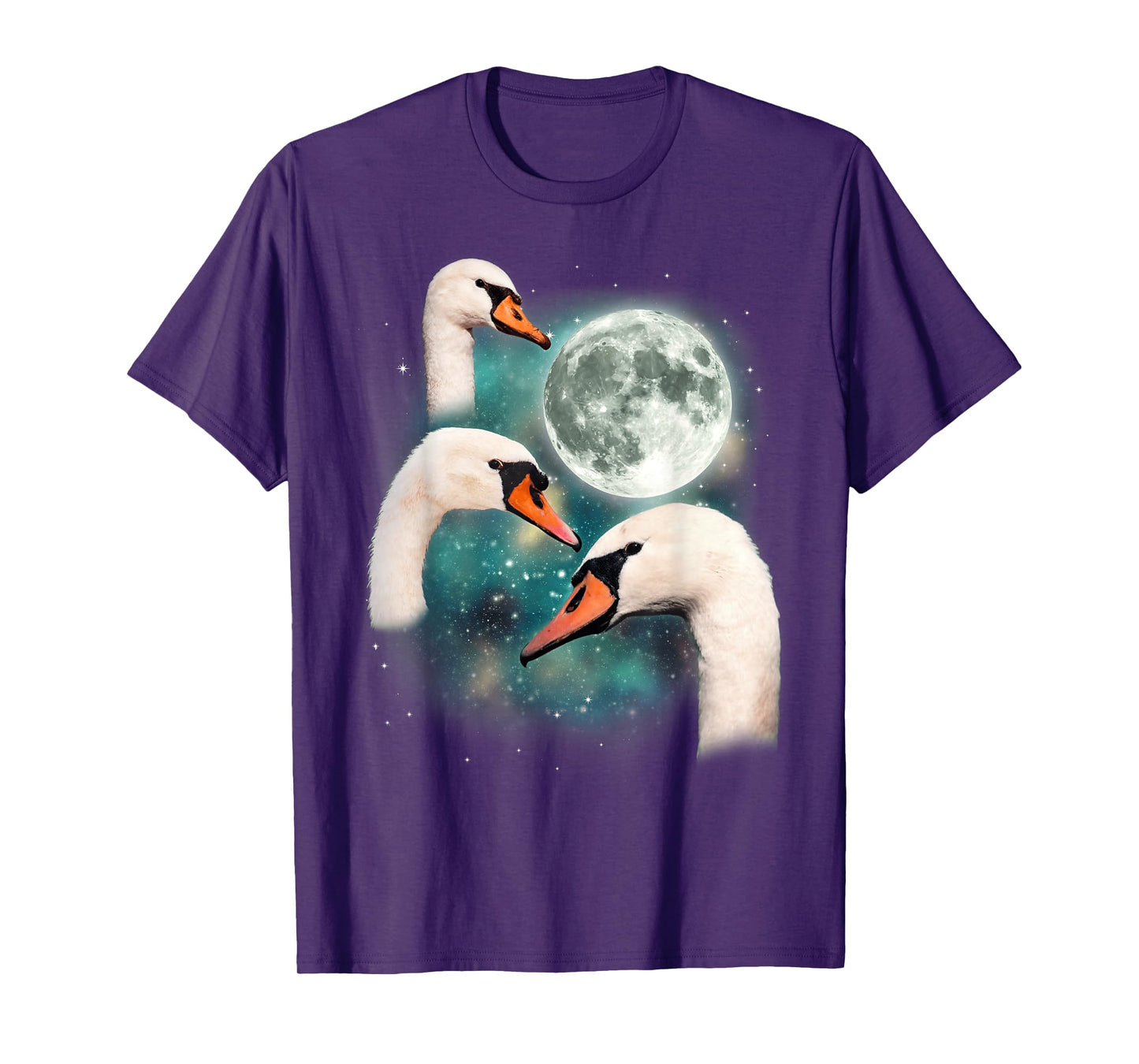 Three Swan Moon | 3 Swans Funny Bird Parody Cursed Meme T-Shirt
