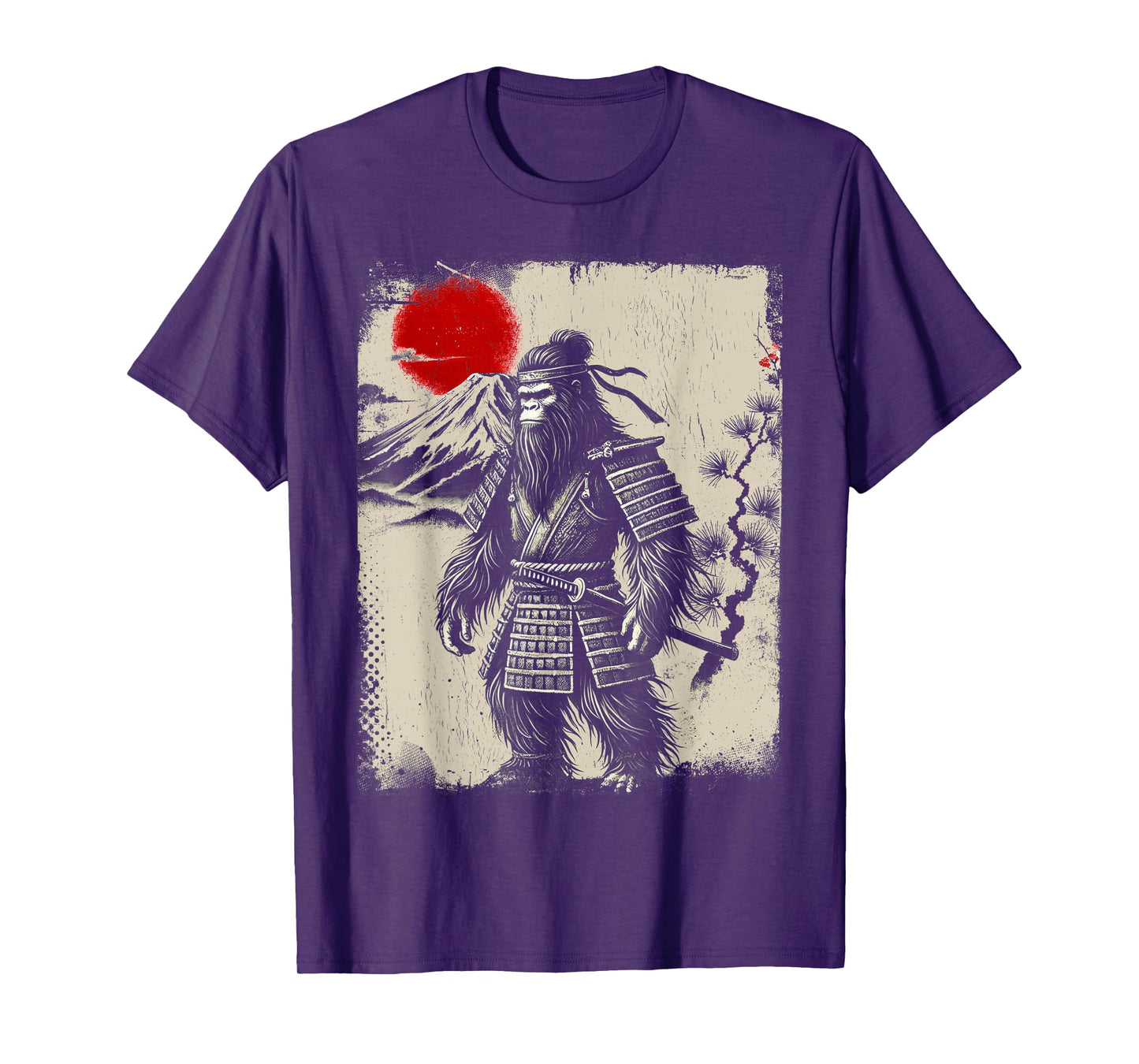 Bigfoot Ninja Art Vintage Japanese Samurai Ukiyo-e Bigfoot T-Shirt