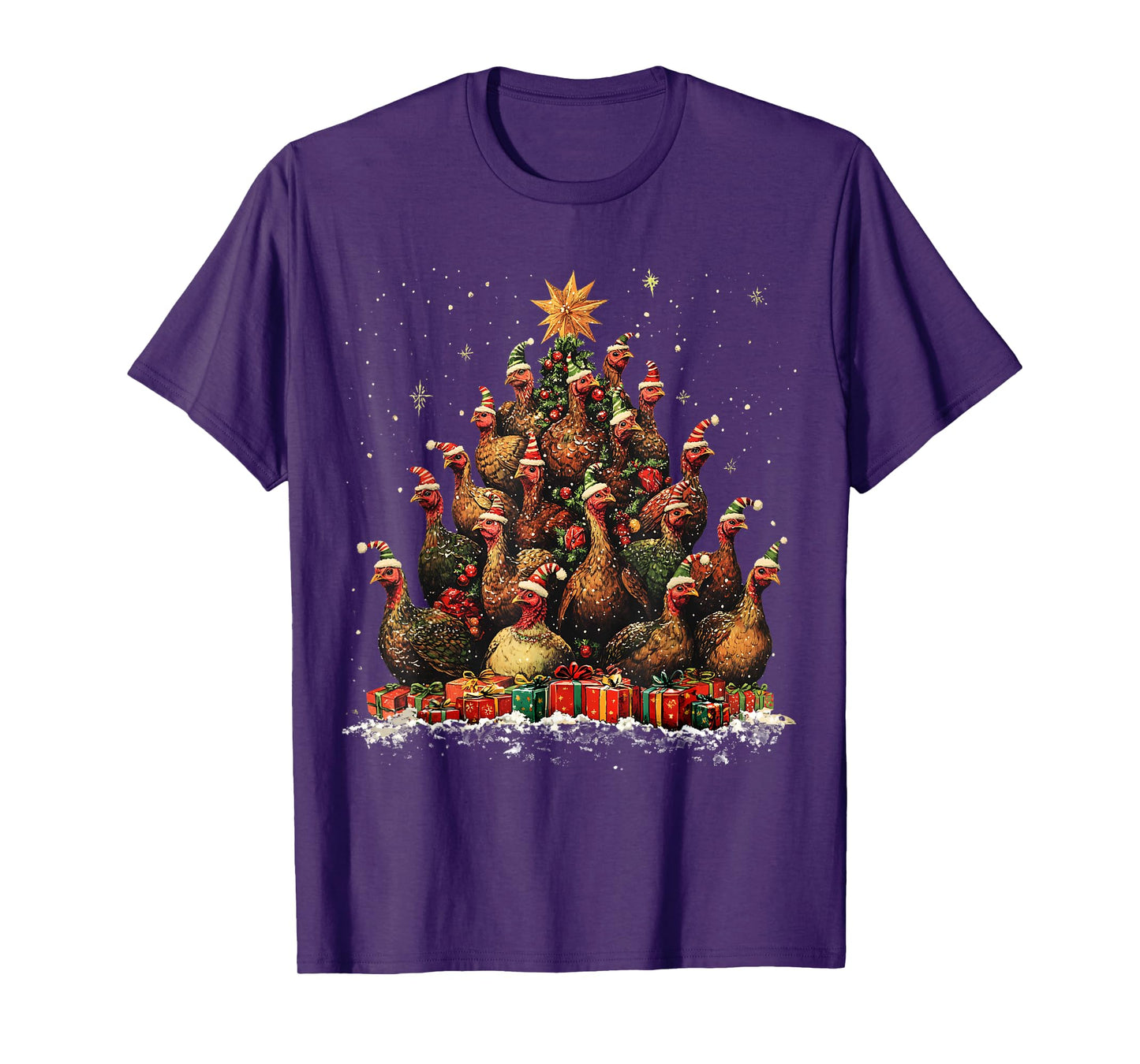 Turkey Christmas Tree Ornament Decor Xmas T-Shirt