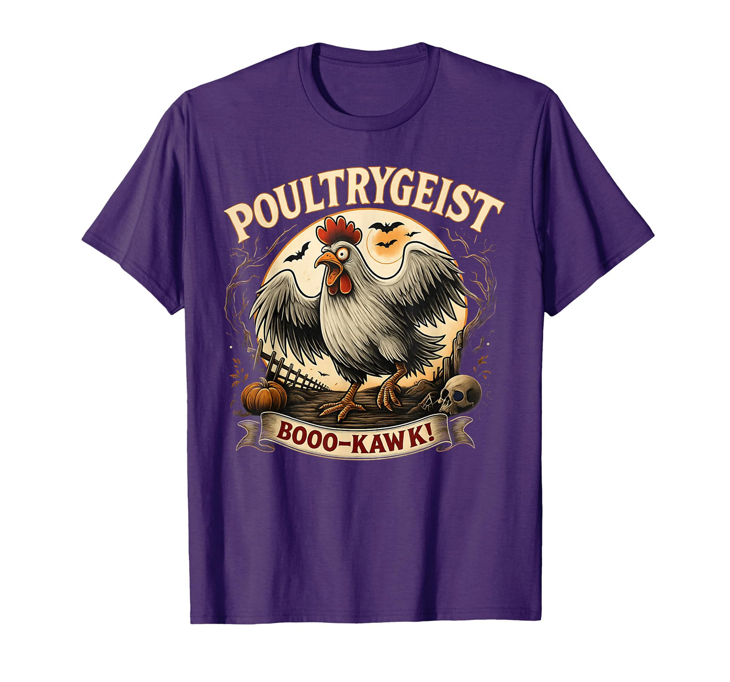 Funny Chicken Halloween Spooky Chicken Poultrygeist Parade T-Shirt