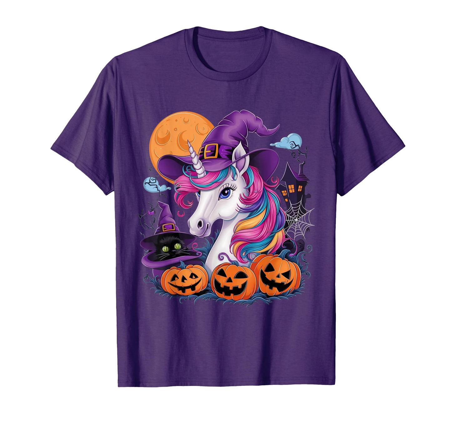 Unicorn Witch Halloween Unicorn Womens T-Shirt