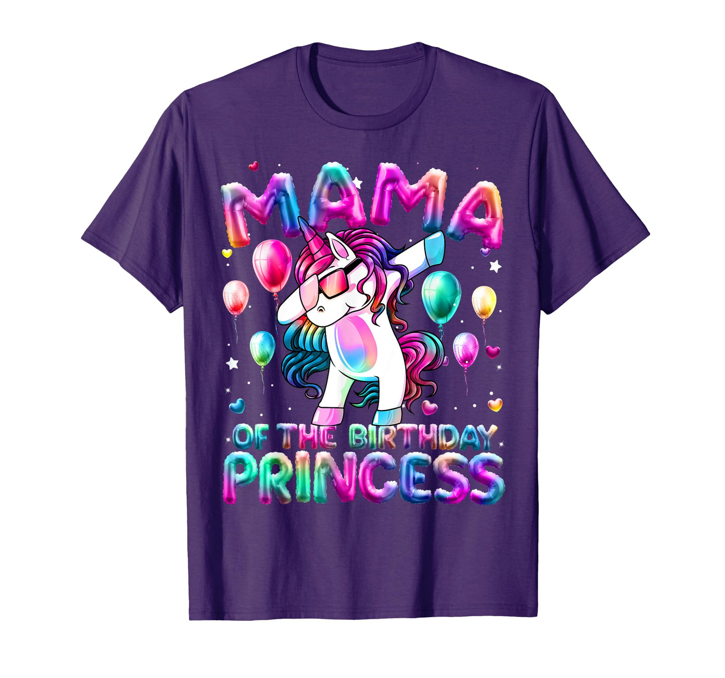 Mama of the Birthday Princess Girl Dabbing Unicorn Mom T-Shirt