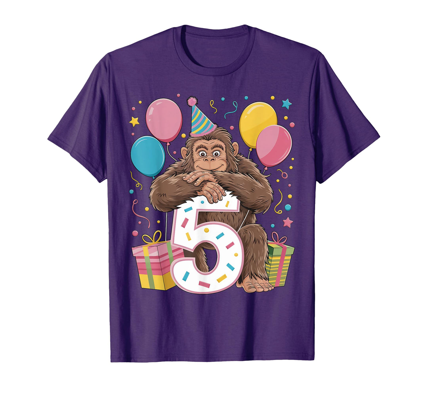 Bigfoot 5th birthday boy girl 5 years old fifth five Bigfoot T-Shirt