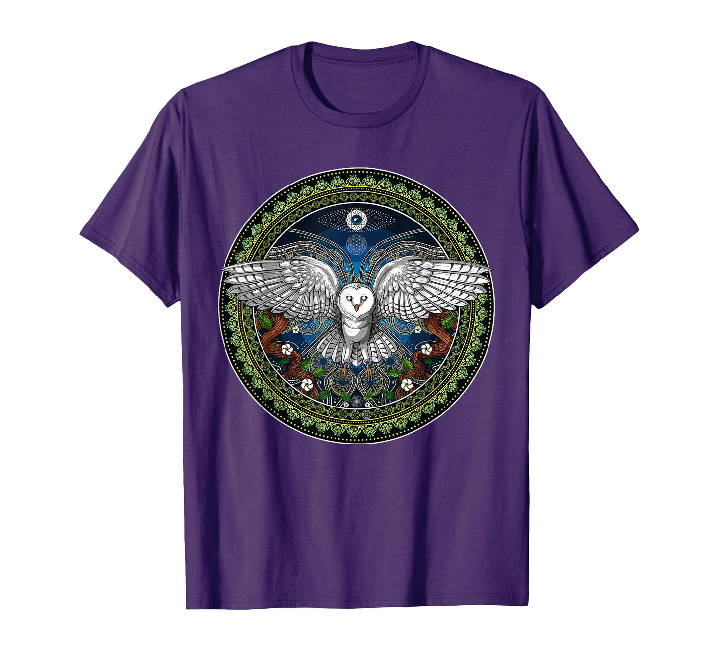 Owl Bird Psychedelic Sacred Geometry T-Shirt
