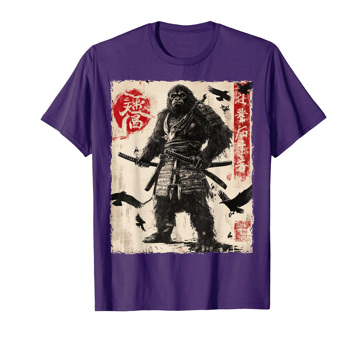 Bigfoot Sasquatch Samurai Graphic Japanese Warrior Anime T-Shirt