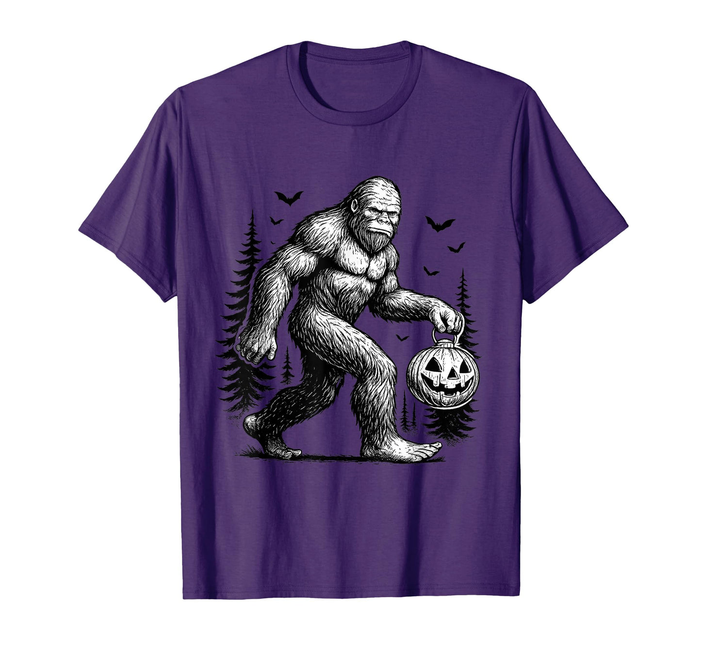 Spooky Halloween Bigfoot Pumskin Shirt Men Women T-Shirt