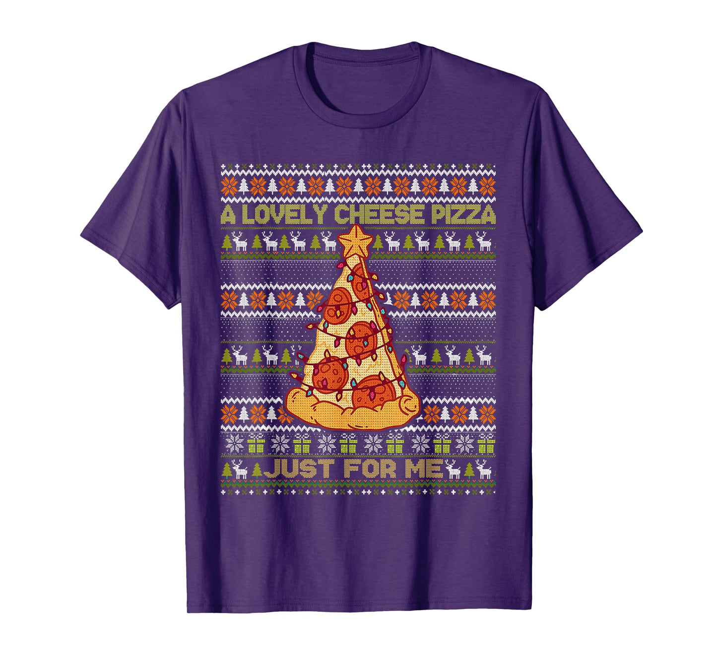 Home A Lovely Cheese Pizza Just For Me Alone Christmas 2 T-Shirt