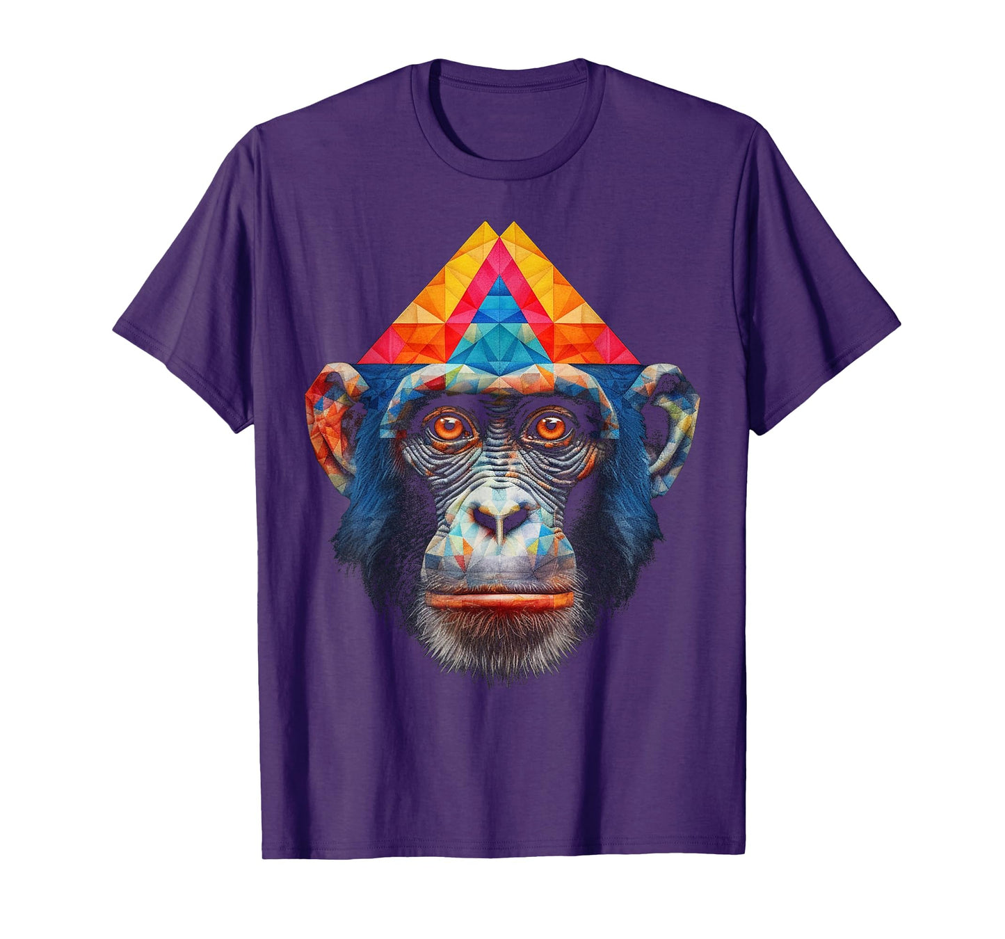 Monkey Polygon Colourful Zoo Animal Lover Motif Animal Monkey T-Shirt