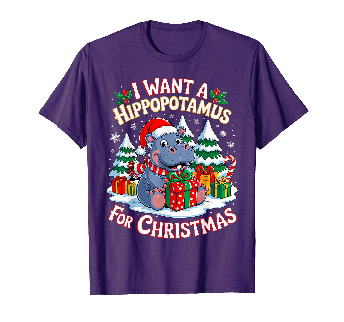 I Want A Hippopotamus for Christmas Xmas Hippo for Kid Women T-Shirt