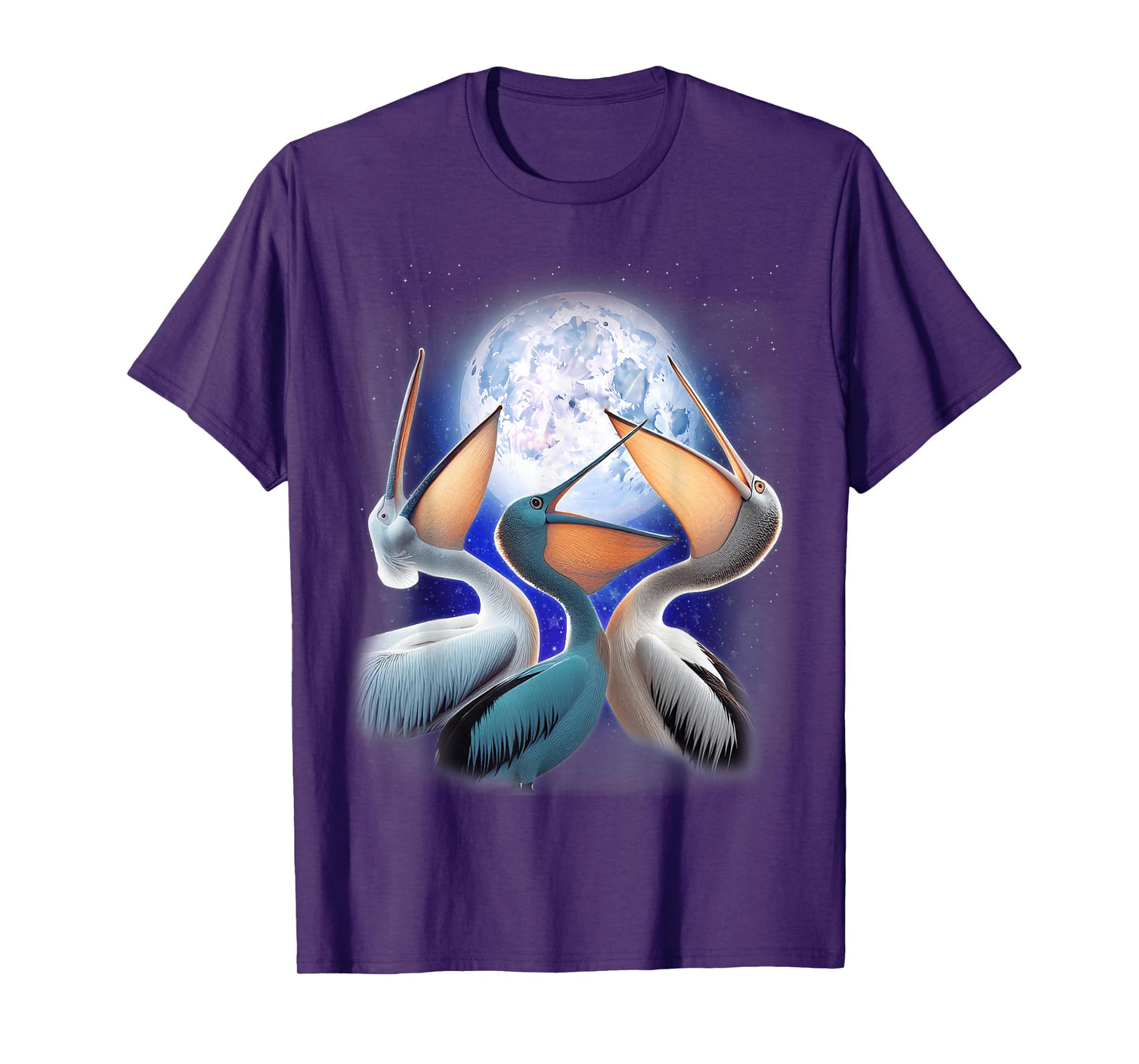 3 Pelicans Howling At The Moon Funny Pelican Bird Lover Kids T-Shirt