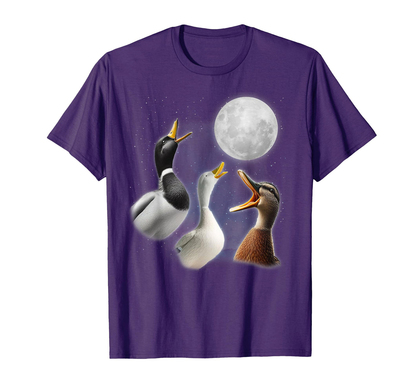 3 Ducks Howling At The Moon Funny Duck Lover Ornithologist T-Shirt