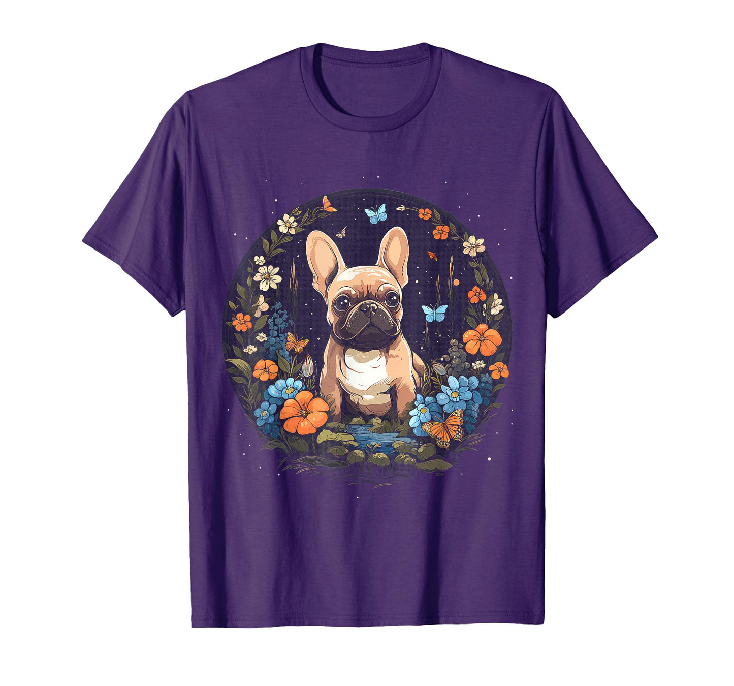French Bulldog Mom Dog Lover Floral Dog Owner Women T-Shirt