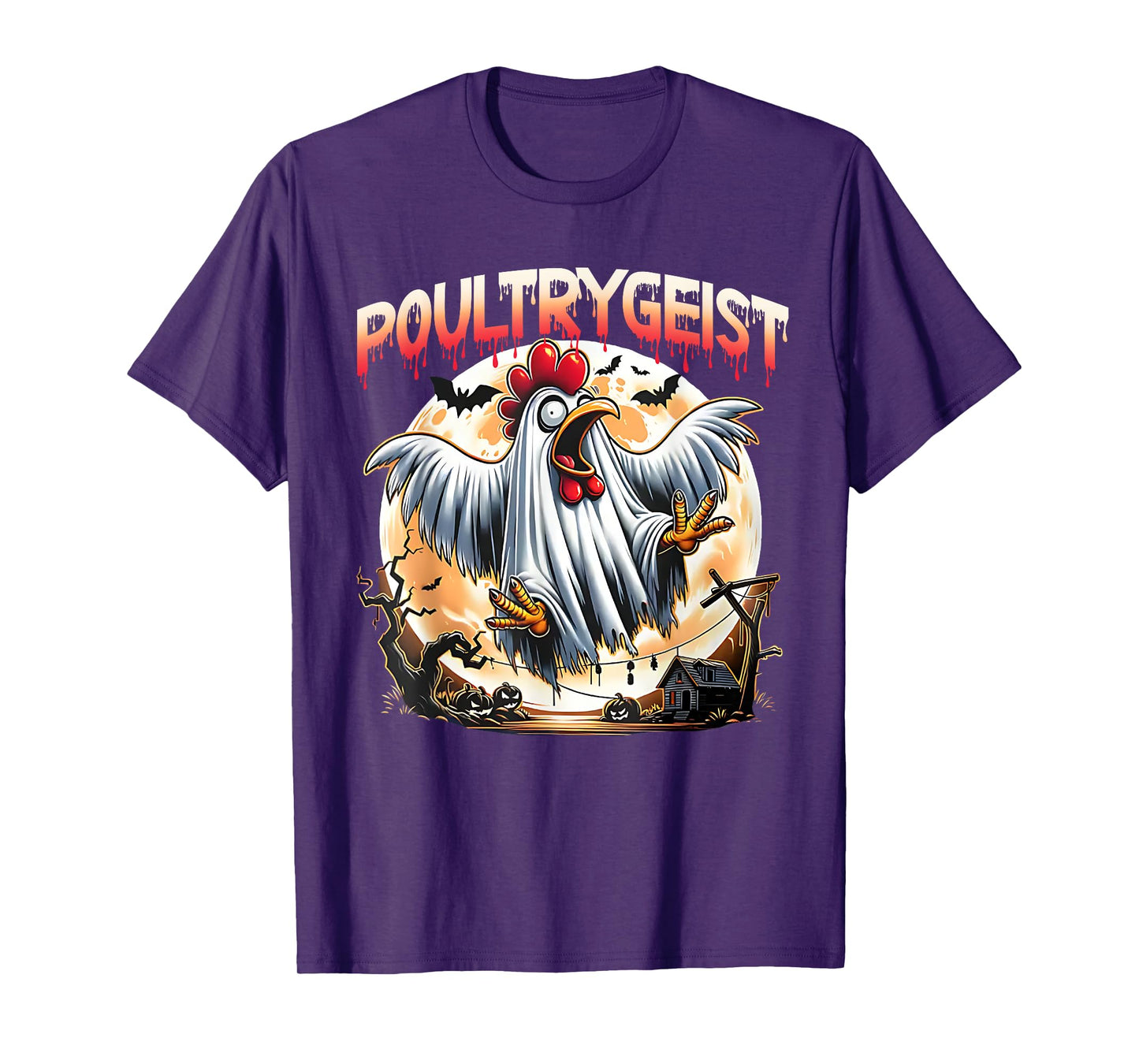 Funny Chicken Halloween Spooky Chicken Poultrygeist Parade T-Shirt