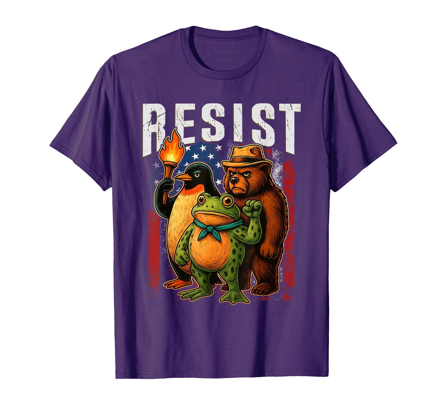 Bear Penguins and Frog Resist Protest Against Tariffs T-Shirt