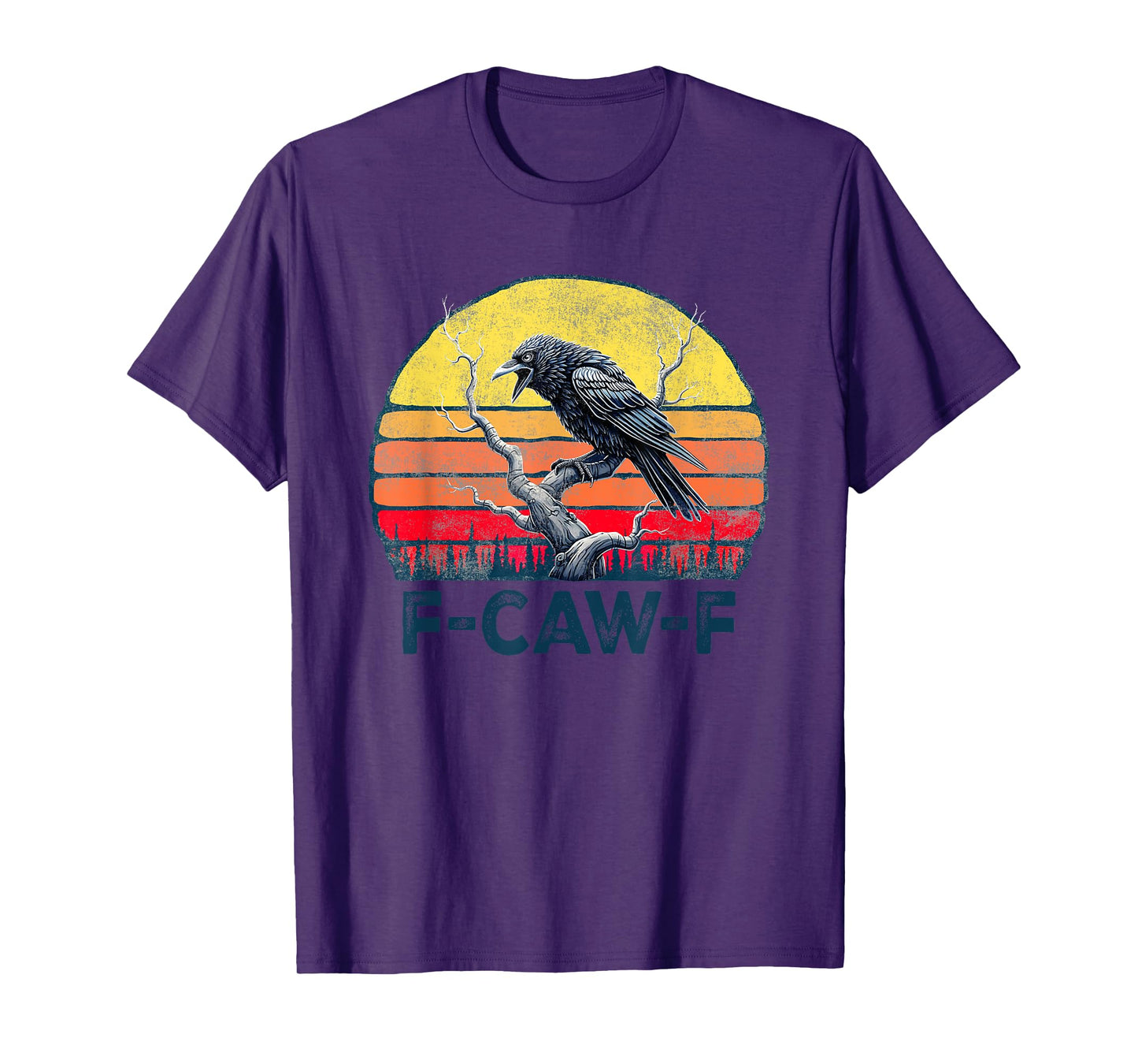 F-Caw-F Funny Raven Crow Vintage Gothic Bird Pun T-Shirt
