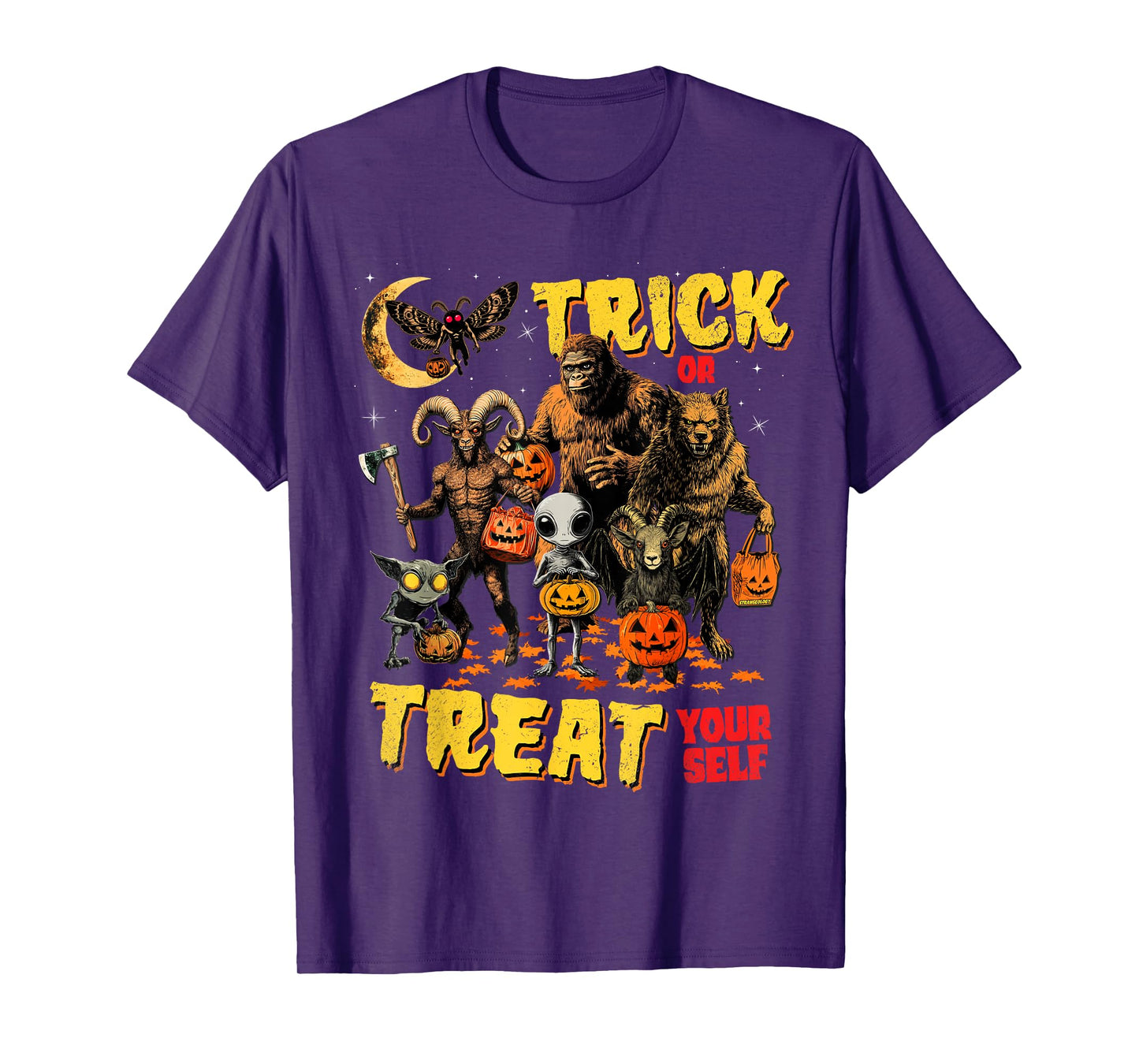 Trick Or Treat Yourself Cryptid Bigfoot Dogman Halloween T-Shirt