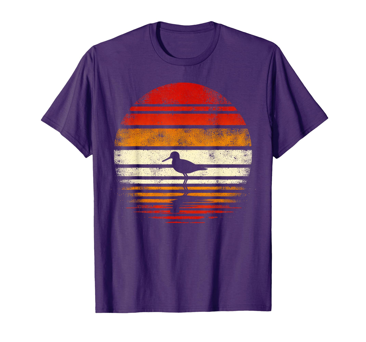 Sandpiper Bird Sunset Retro Style Safari Vintage 70s T-Shirt