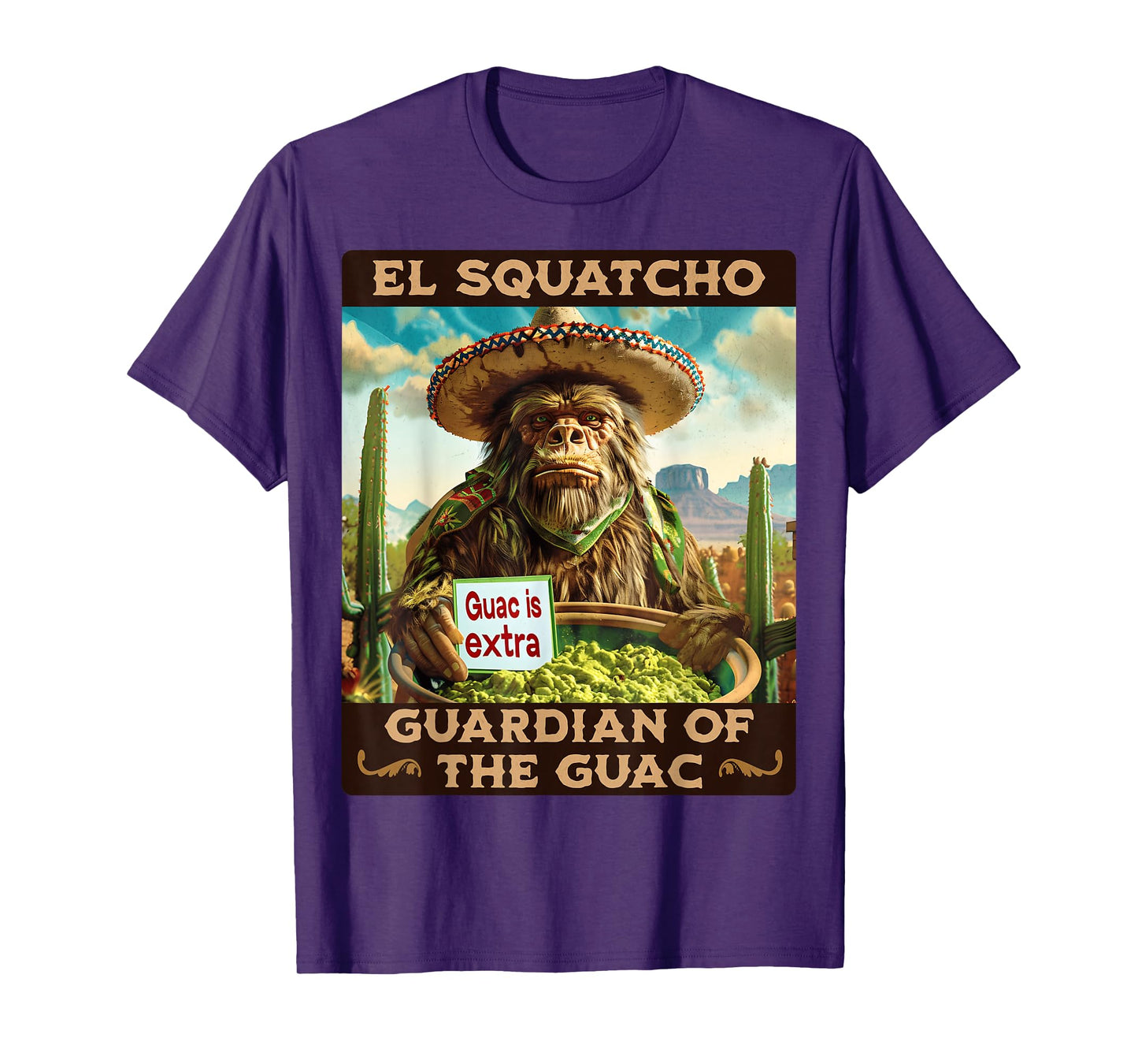 Guardian of the Guac: Bigfoot Sasquatch and El Squatcho T-Shirt