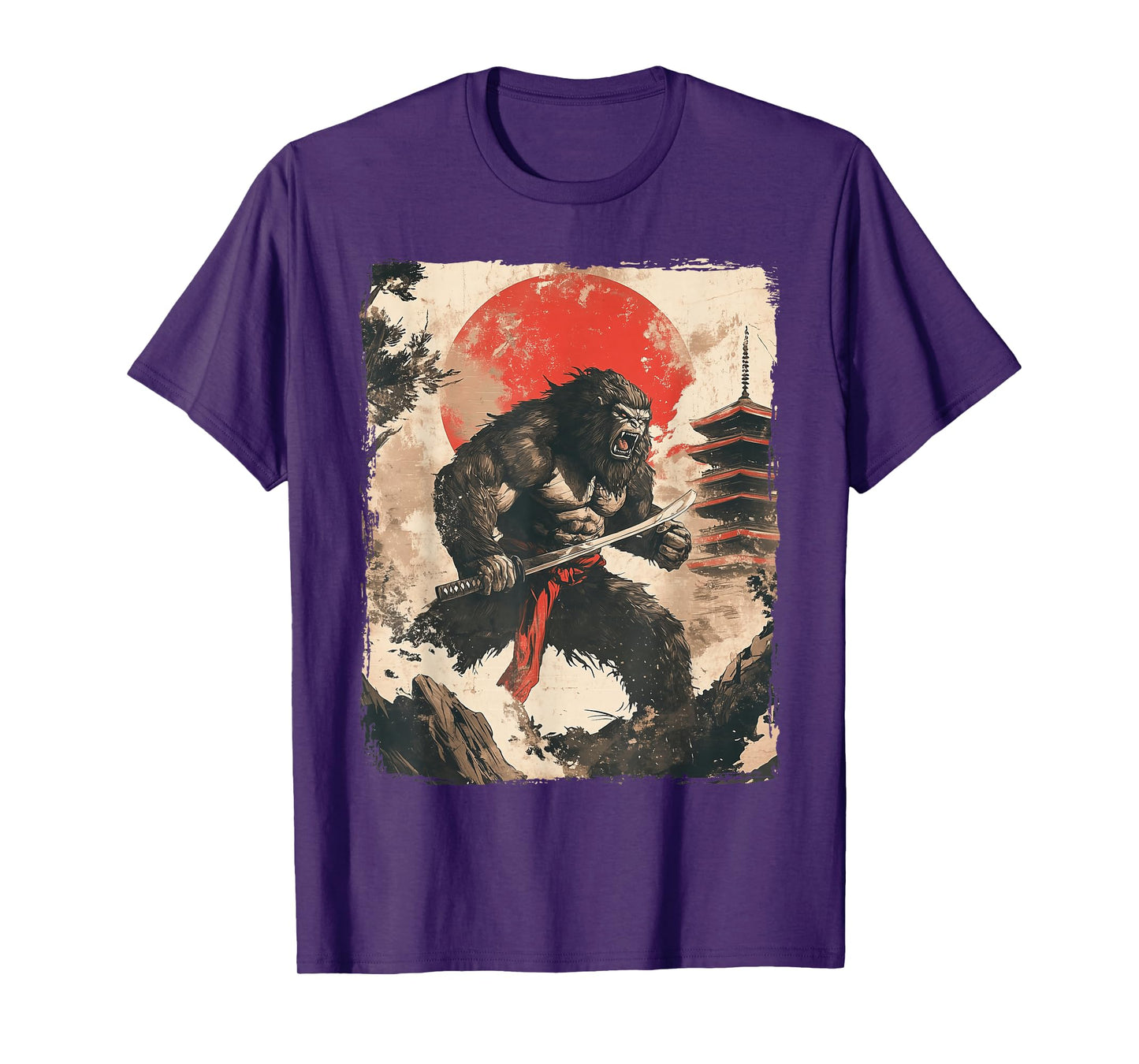 Bigfoot Samurai Japanese Sword Sasquatch T-Shirt