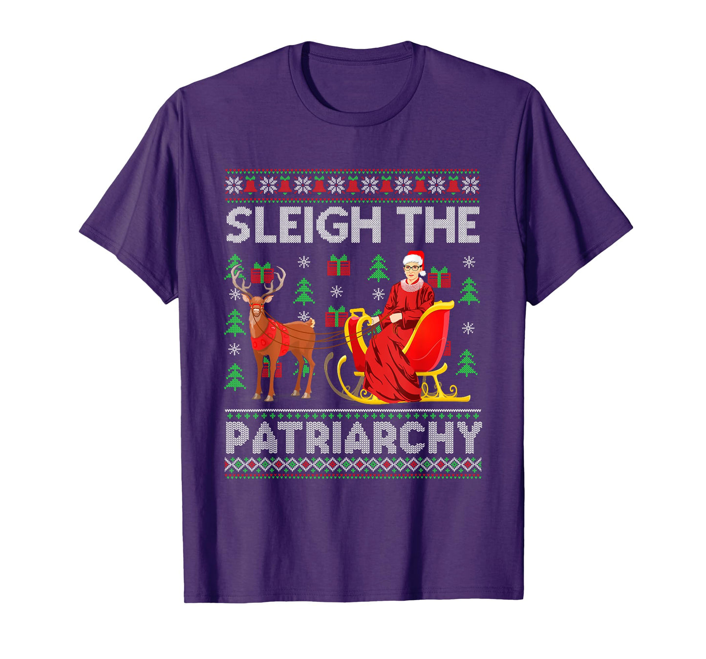 Feminist Ruth Bader Ginsburg RBG Xmas Sleigh The Patriarchy T-Shirt
