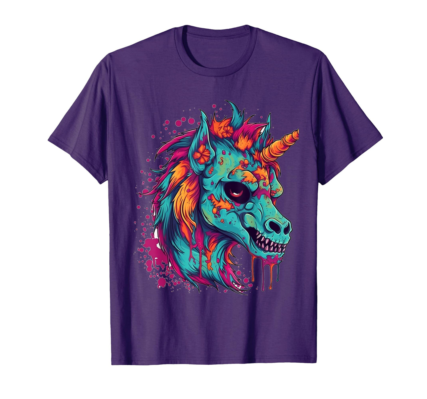 Zombie Unicorn Halloween Costume Scary Magical Women Girls T-Shirt