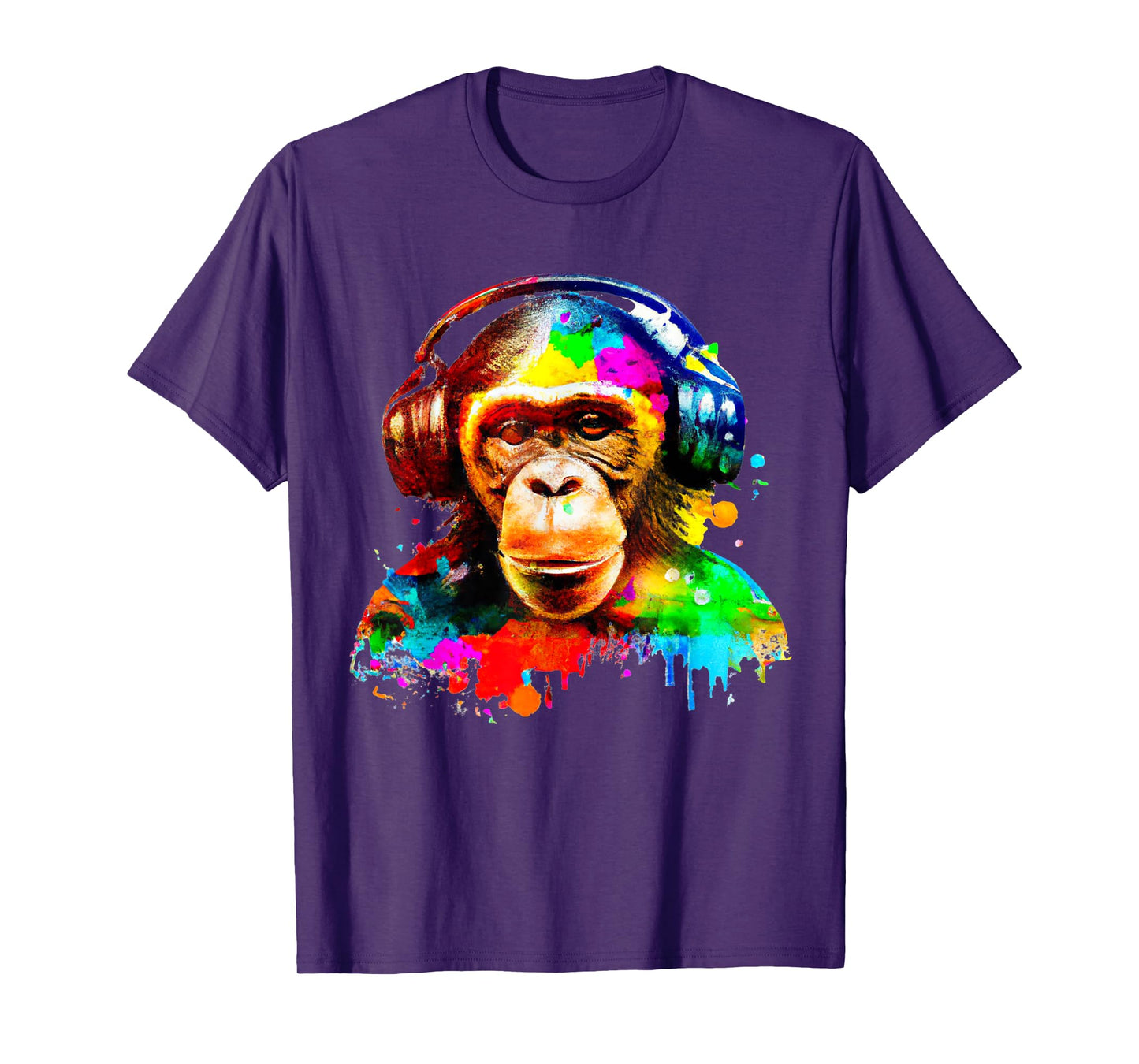 Chimpanzee With Headphones T-Shirt