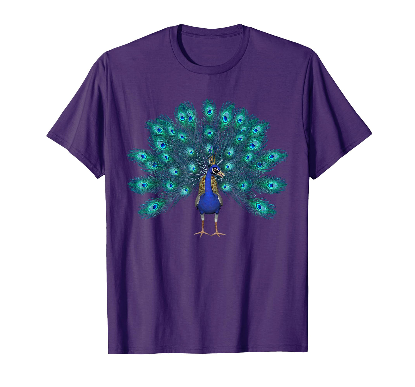 Cute Blue Peacock Print Teal Feathers Clothes T-Shirt