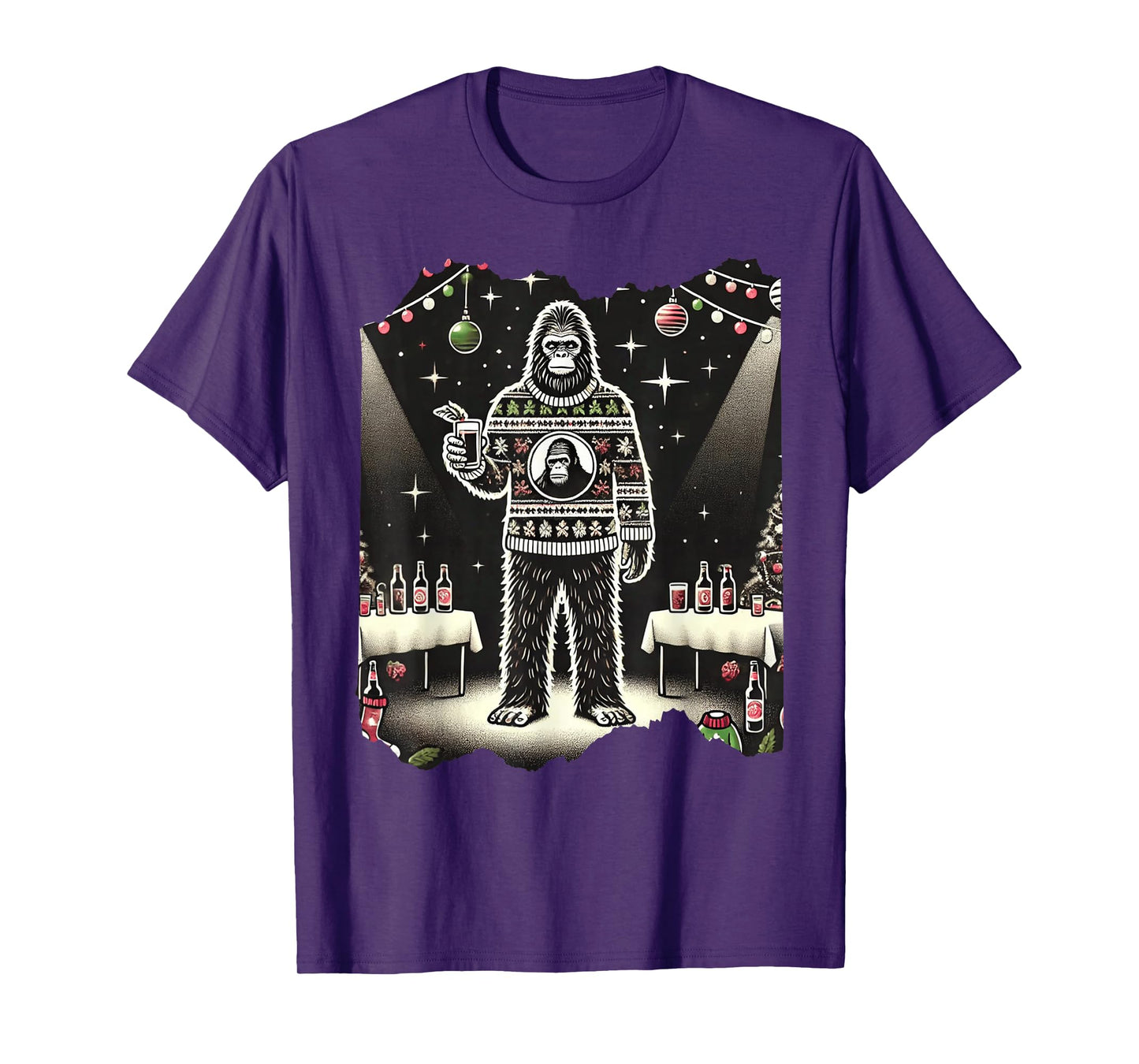 Cute Funny Bigfoot Sasquatch Ugly Christmas Xmas Bigfoot T-Shirt