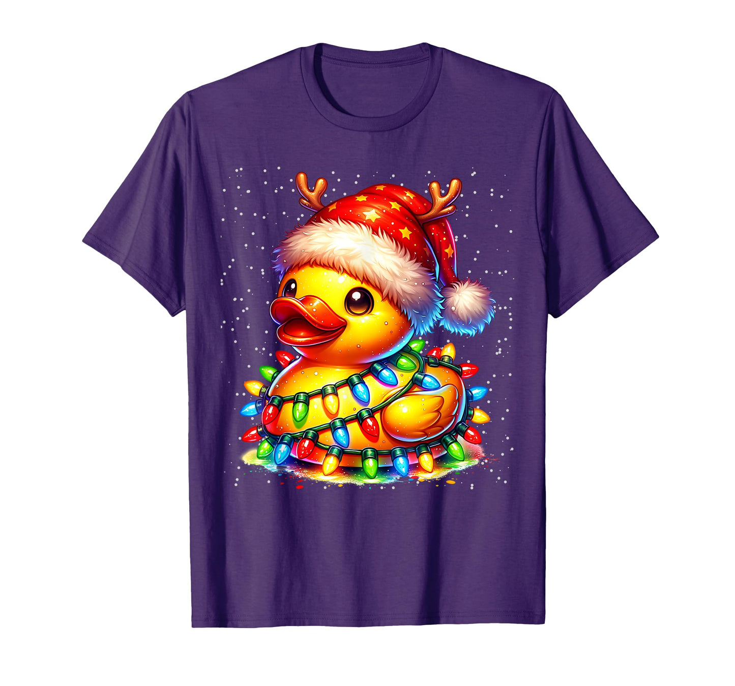 Rubber Duck Squad Christmas Light Reindeer Crew Xmas Pajama T-Shirt