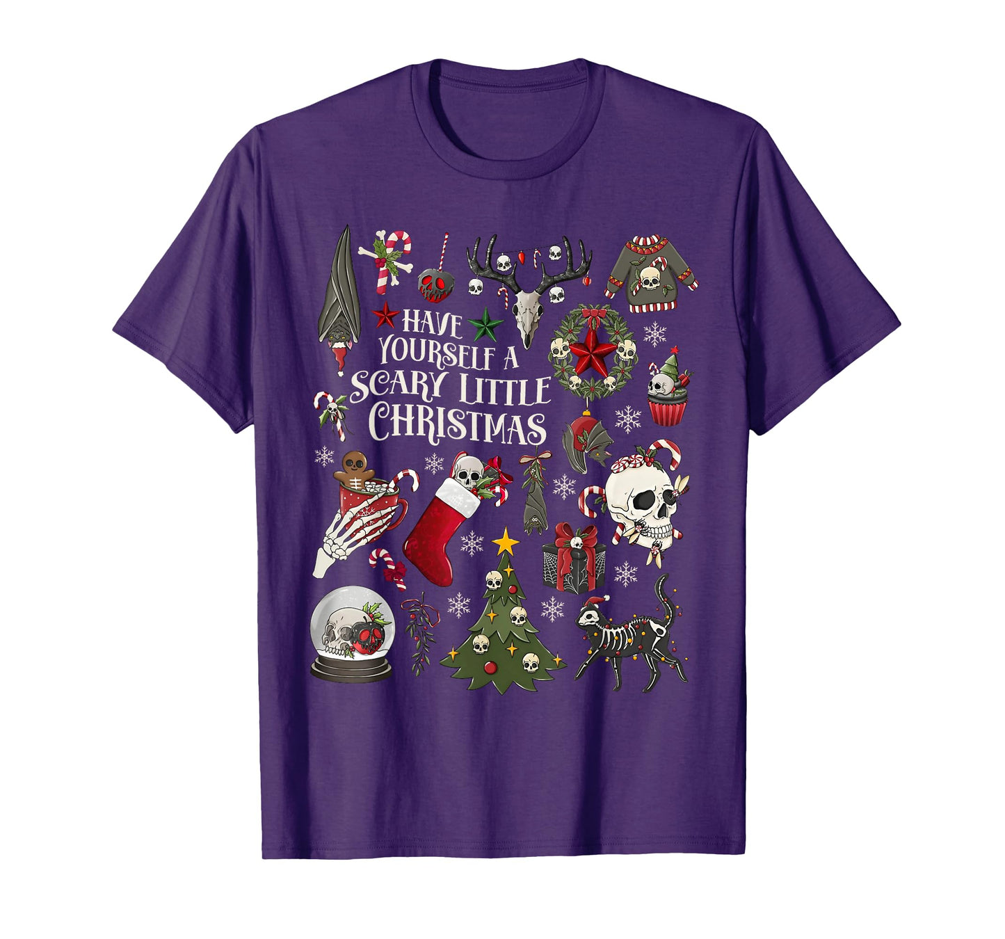 Have Yourself A Scary Little Christmas Skeleton Spooky Xmas T-Shirt