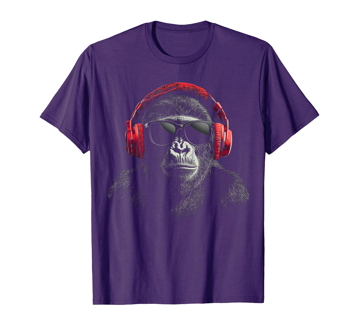 Gorilla Monkey Motif Animal Music Headphone Gorilla T-Shirt