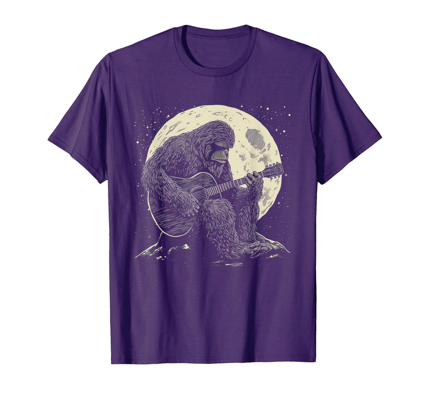 Bigfoot Playing Guitar Player Funny Sasquatch Guitarist T-Shirt