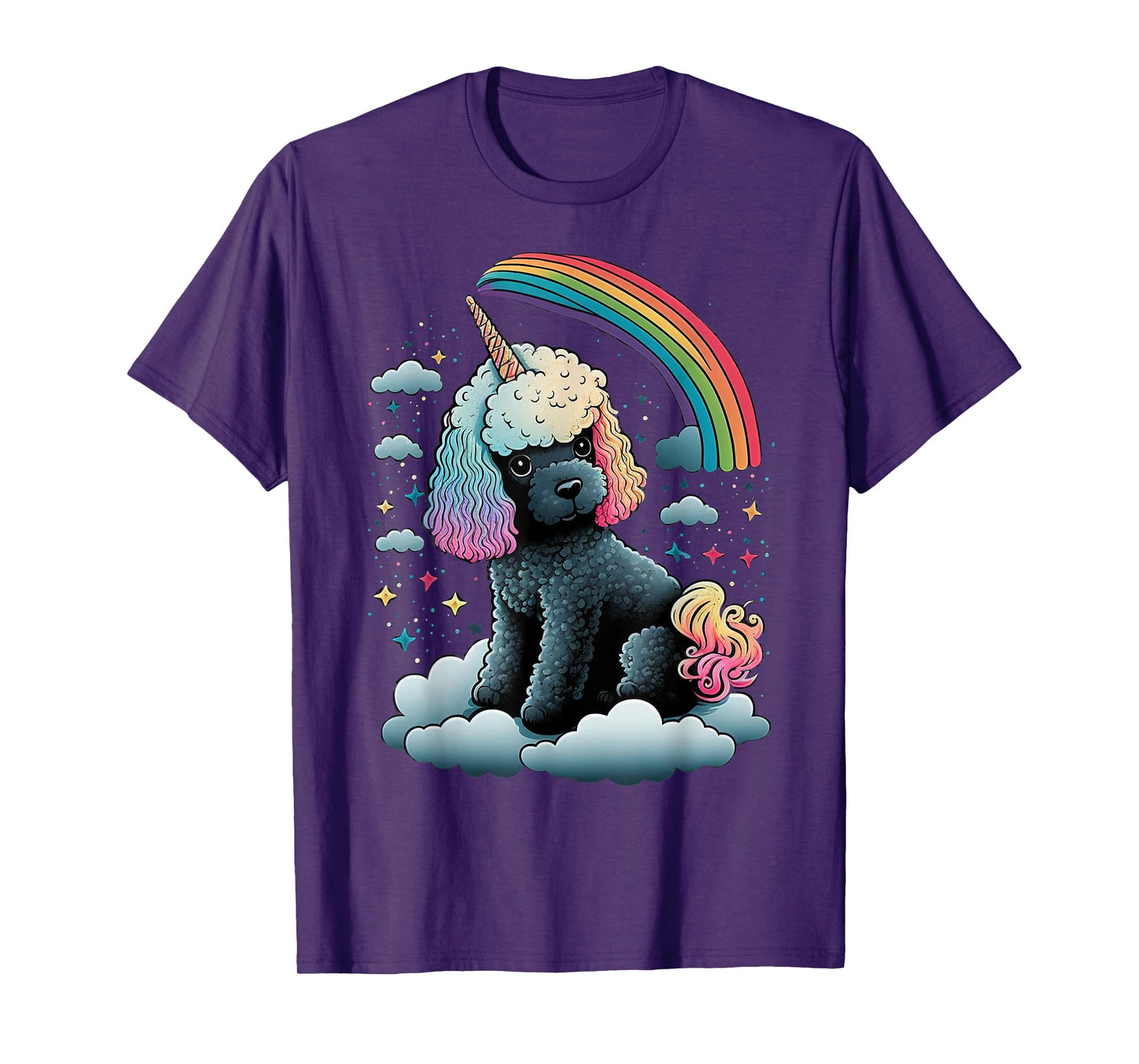 Toy Poodle Unicorn on Rainbow Unicorn Poodle T-Shirt