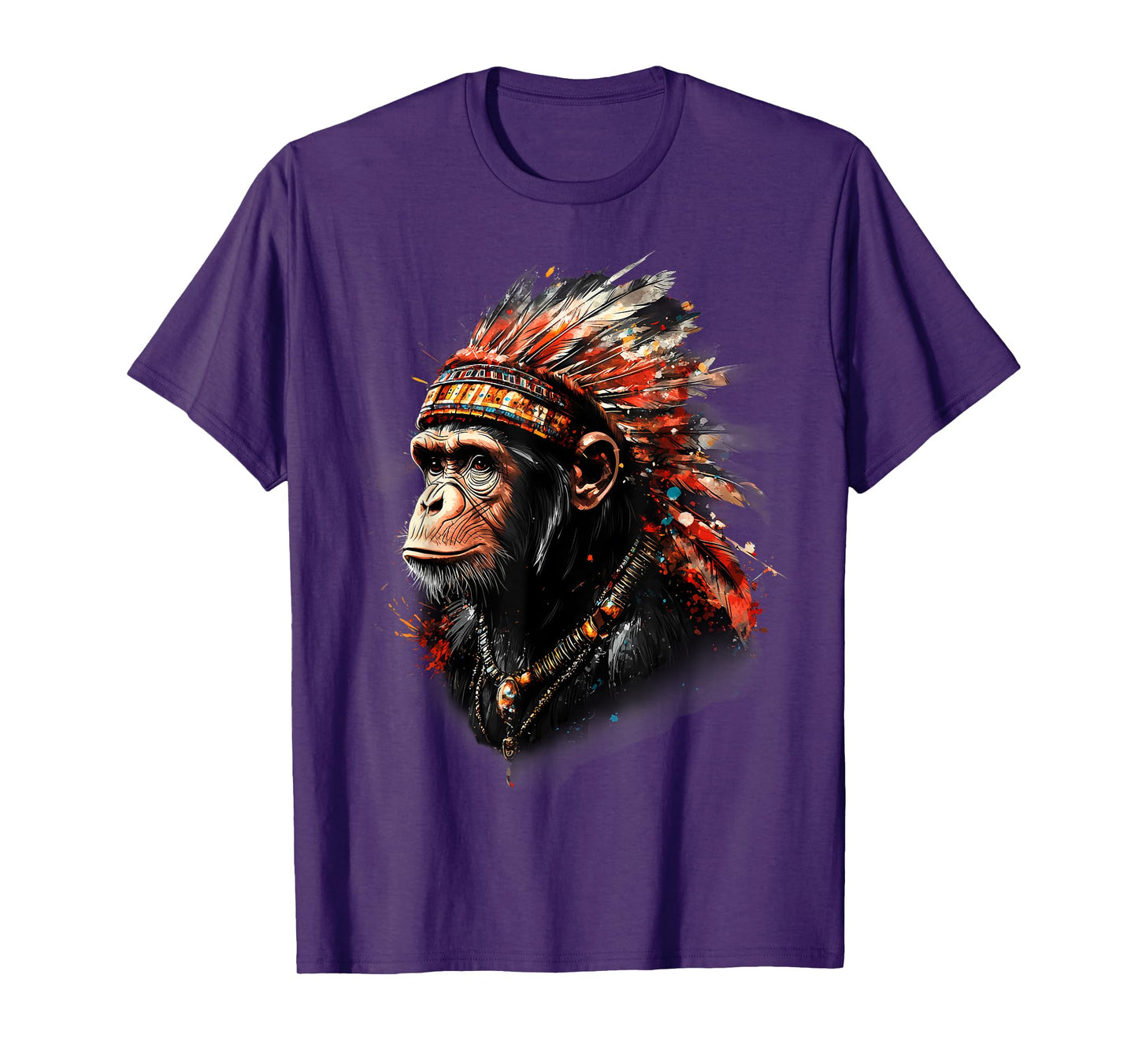 Native American Indian Chief Native American Pride Monkey T-Shirt