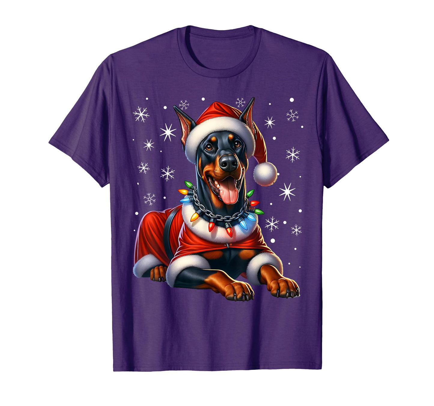 Doberman Santa Claus Costume Doberman Xmas Doberman T-Shirt