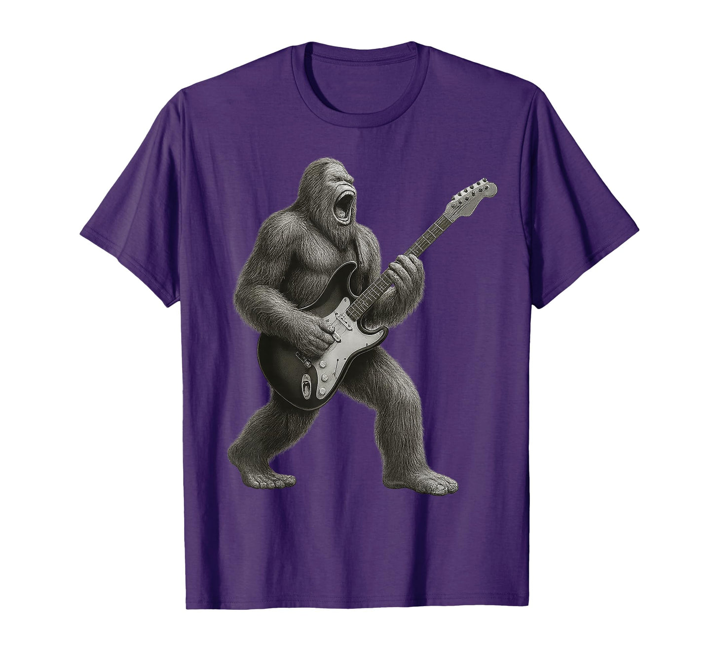 Bigfoot Playing Guitar Rock and Roll Gift Men Women Boy Girl T-Shirt