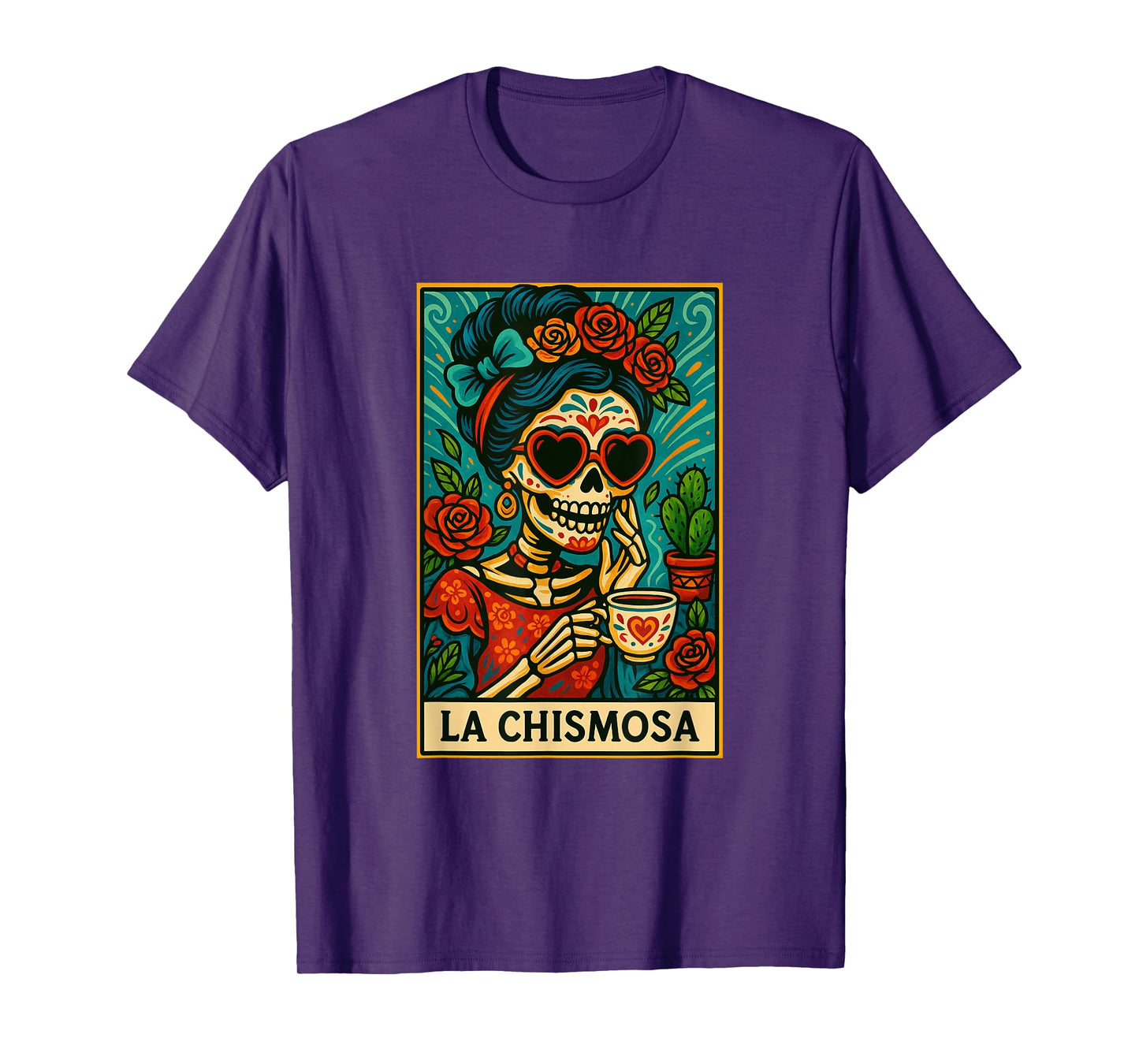 La Chismosa Spanish-Mexican Bingo Card Latinos Skeleton T-Shirt