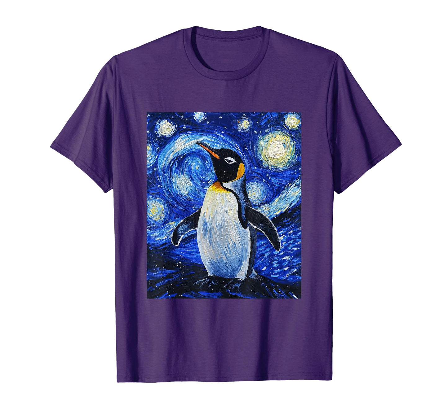 Penguin Bird - Van Gogh Style - Starry Night T-Shirt