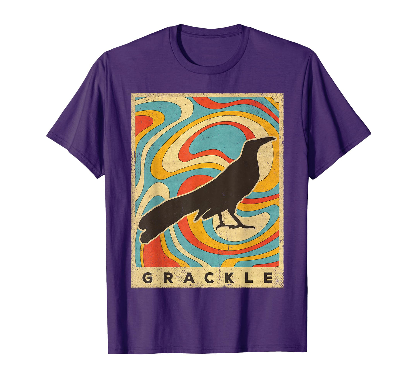 Vintage Grackle Bird Lover Animal Retro Style T-Shirt