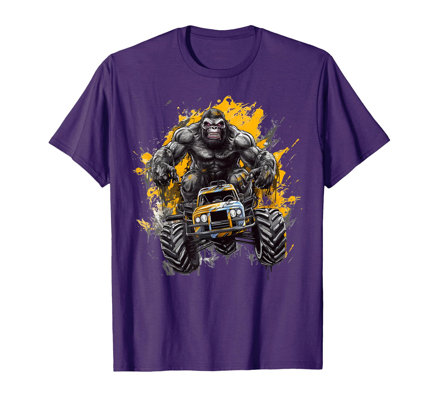 Sasquatch Riding Monster Truck Bigfoot for Boys Toddlers T-Shirt