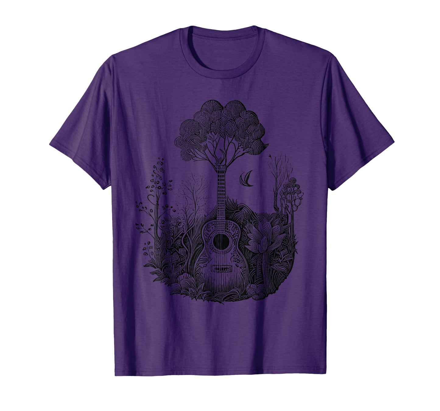 Acoustic Guitar With Plants And Trees Guitarist T-Shirt