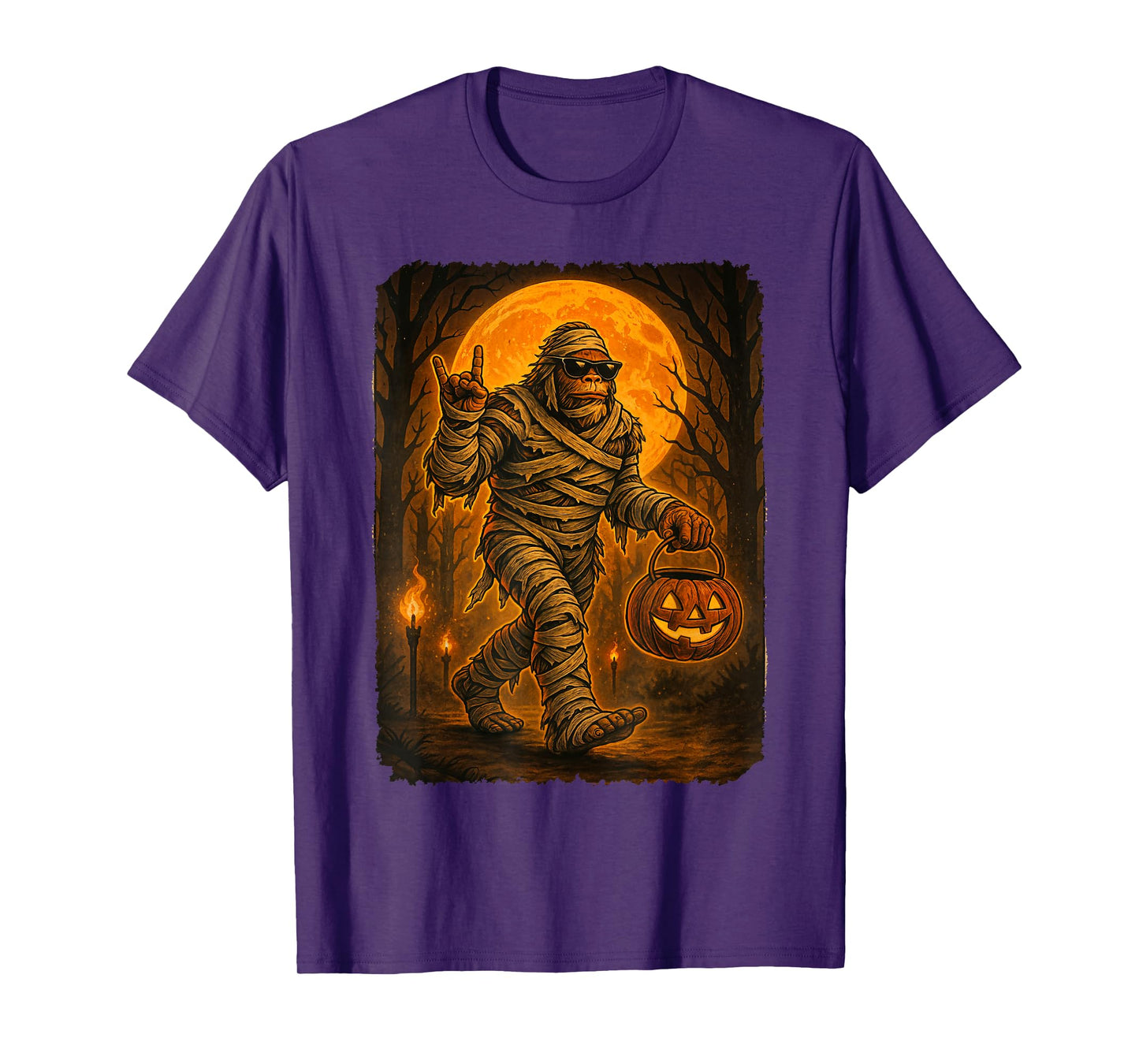 Funny Jack O Lantern Mummy Bigfoot Halloween Costumes Men T-Shirt