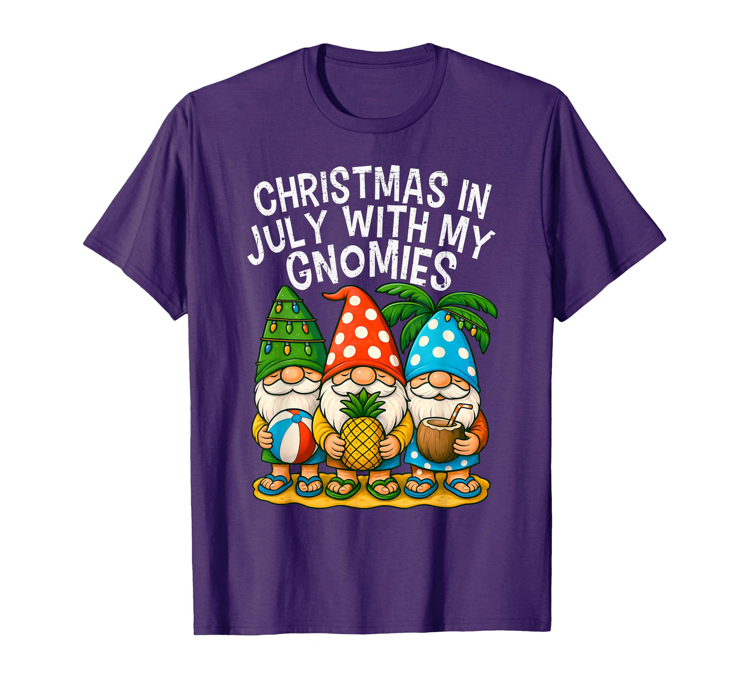 Gnome Christmas In July With my Gnomies Summer Vacation 2025 T-Shirt