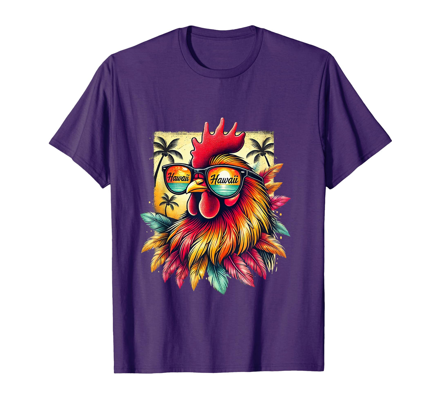 Chicken wearing Hawaii Sunglasses T-Shirt