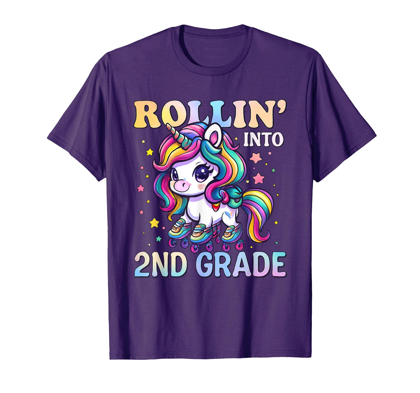 2nd Grade Back To School First Day Girl Rollin Unicorn T-Shirt