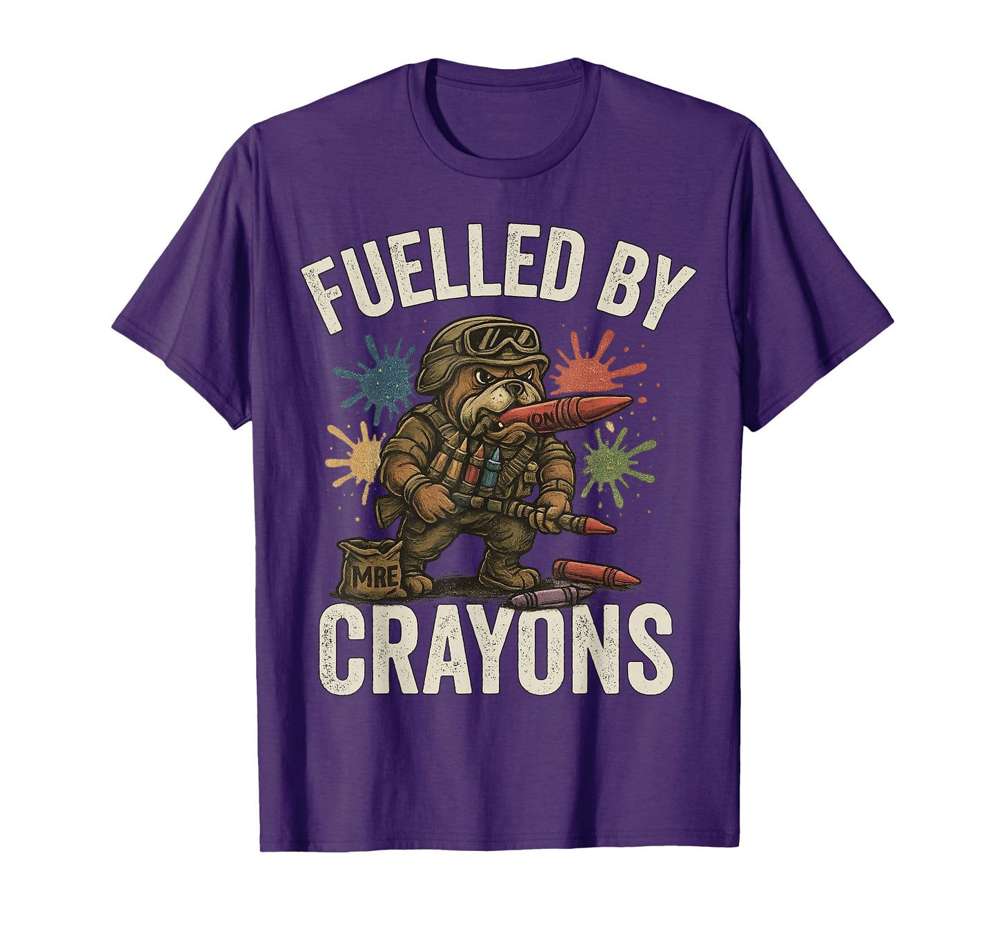 Crayon Eater Military Veteran Corps Bulldog Soldier Funny T-Shirt