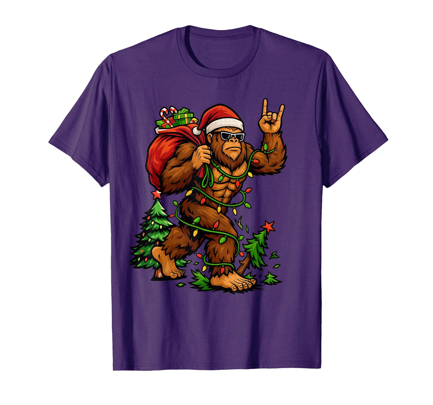 Bigfoot Sasquatch for Men Grandpa Boys Kids Christmas Xmas T-Shirt