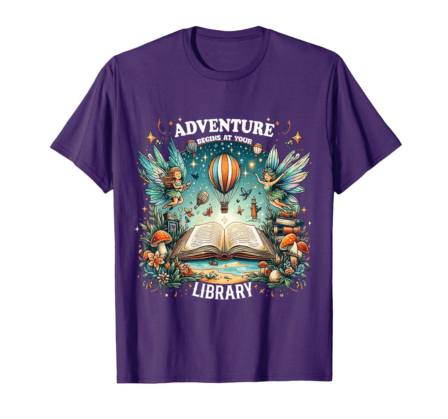 Adventure Begins at Your Library Summer fairies Reading 2024 Men Women T-Shirt